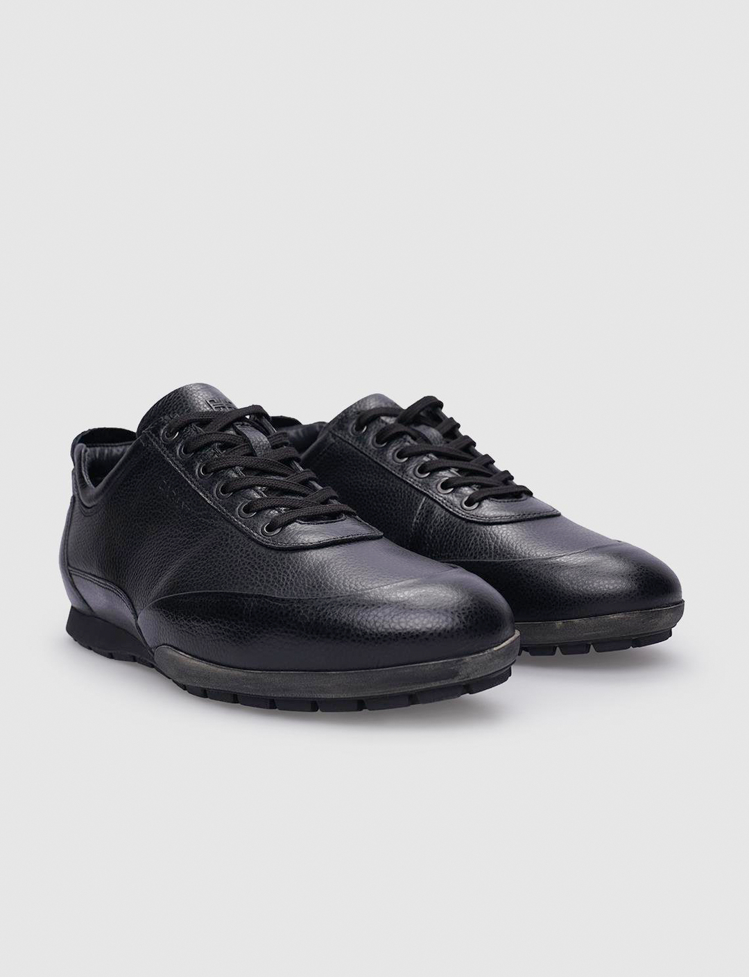 %100 Hakiki Deri Siyah Bağcıklı Erkek Günlük Ayakkabı