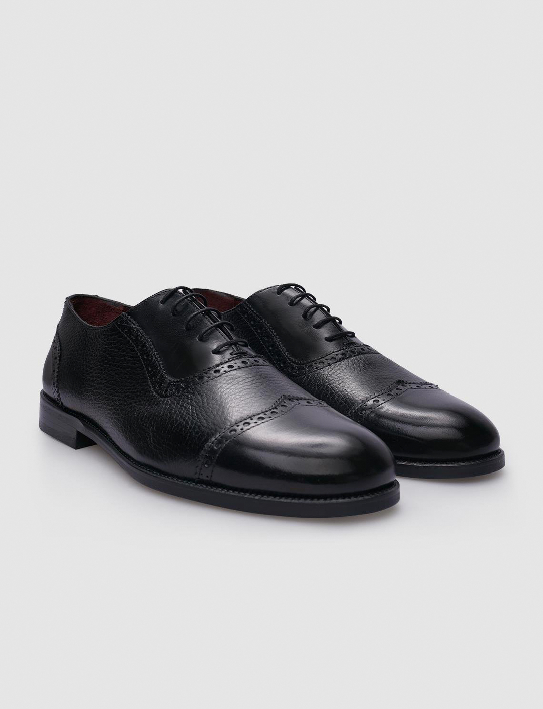 %100 Hakiki Deri Siyah Bağcıklı Erkek Klasik Ayakkabı