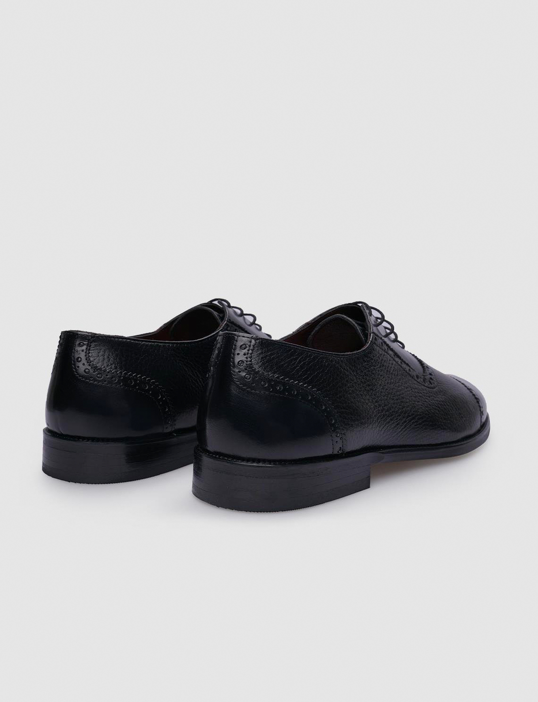 %100 Hakiki Deri Siyah Bağcıklı Erkek Klasik Ayakkabı