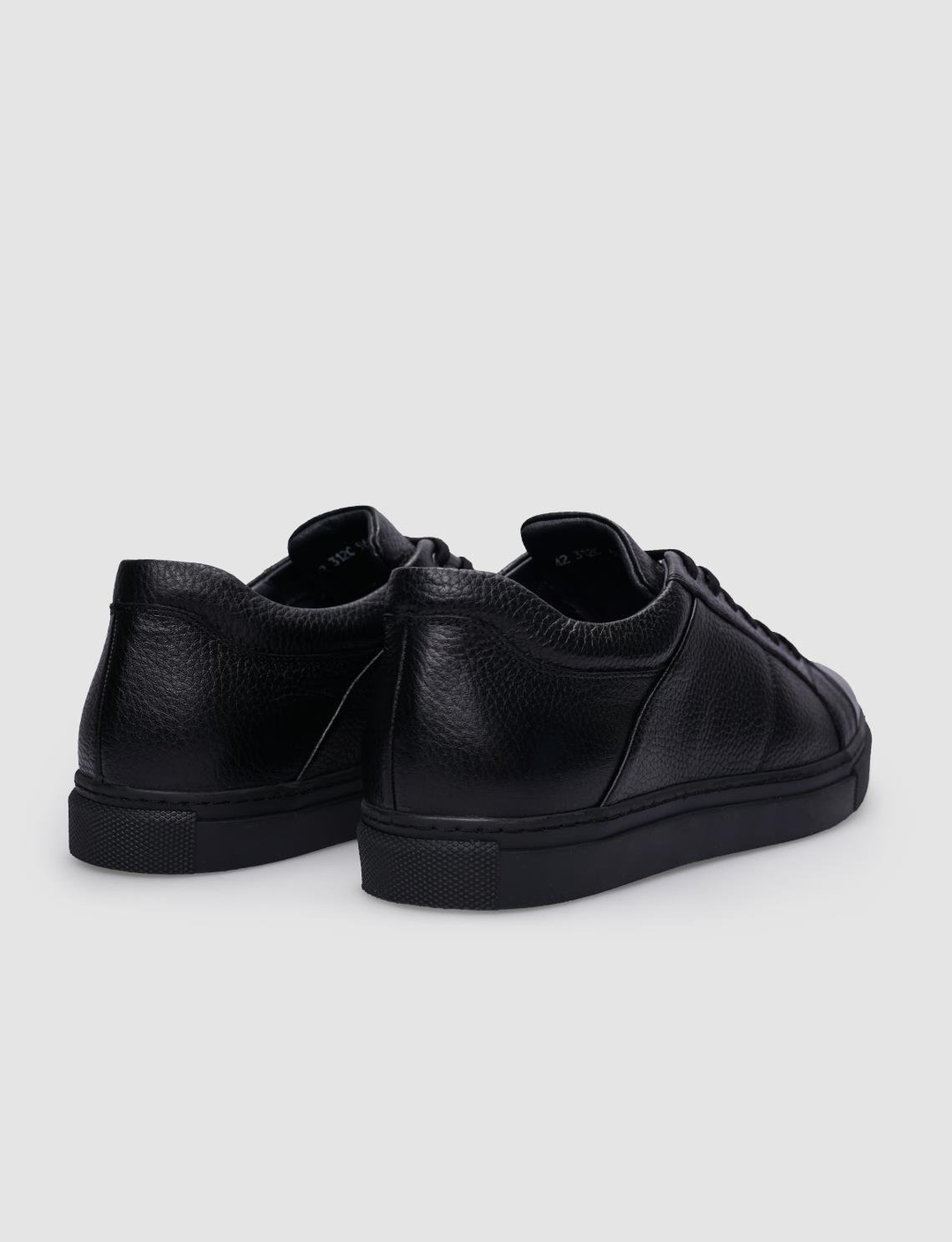 %100 Hakiki Deri Siyah Bağcıklı Erkek Sneaker