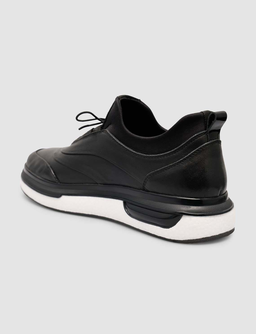 %100 Hakiki Deri Siyah Erkek Günlük Sneaker