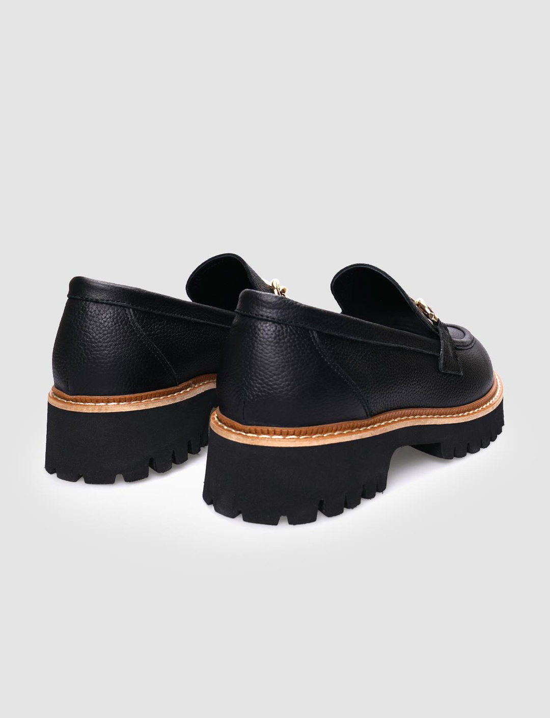 %100 Hakiki Deri Siyah Kadın Ayakkabı