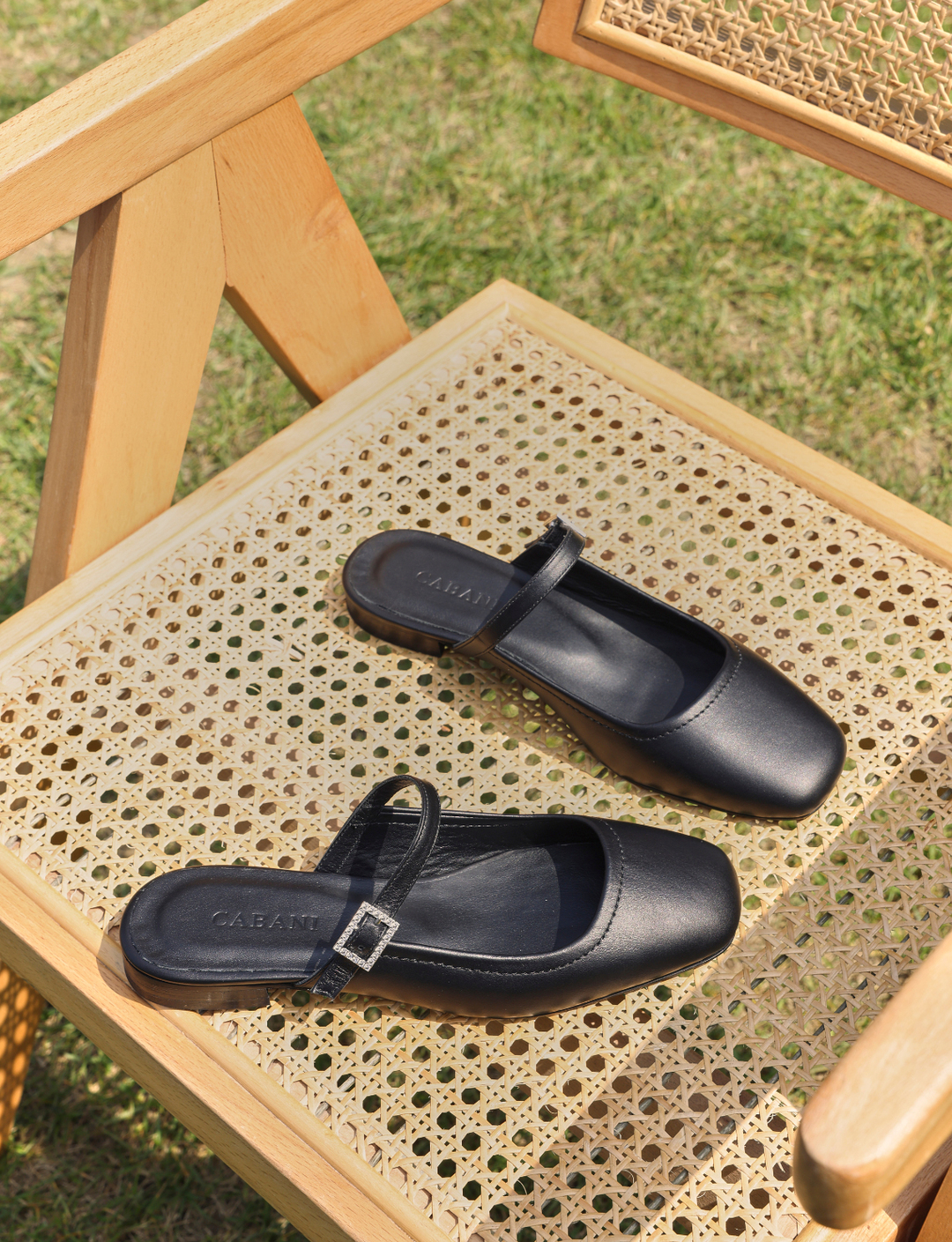 %100 Hakiki Deri Siyah Kadın Babet