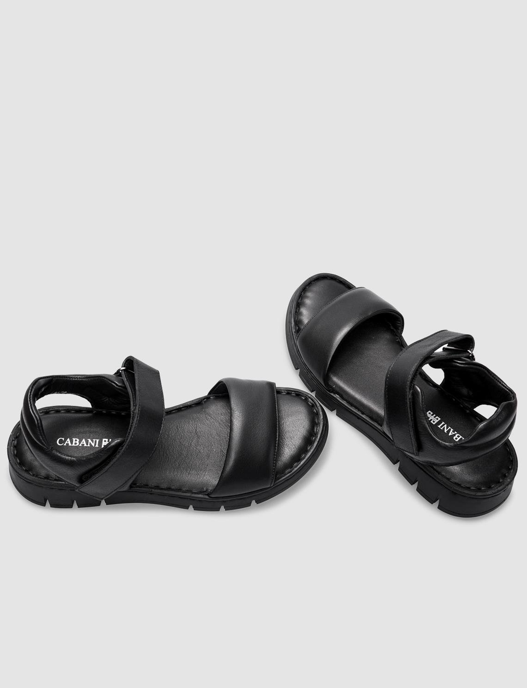 %100 Hakiki Deri Siyah Kadın Sandalet