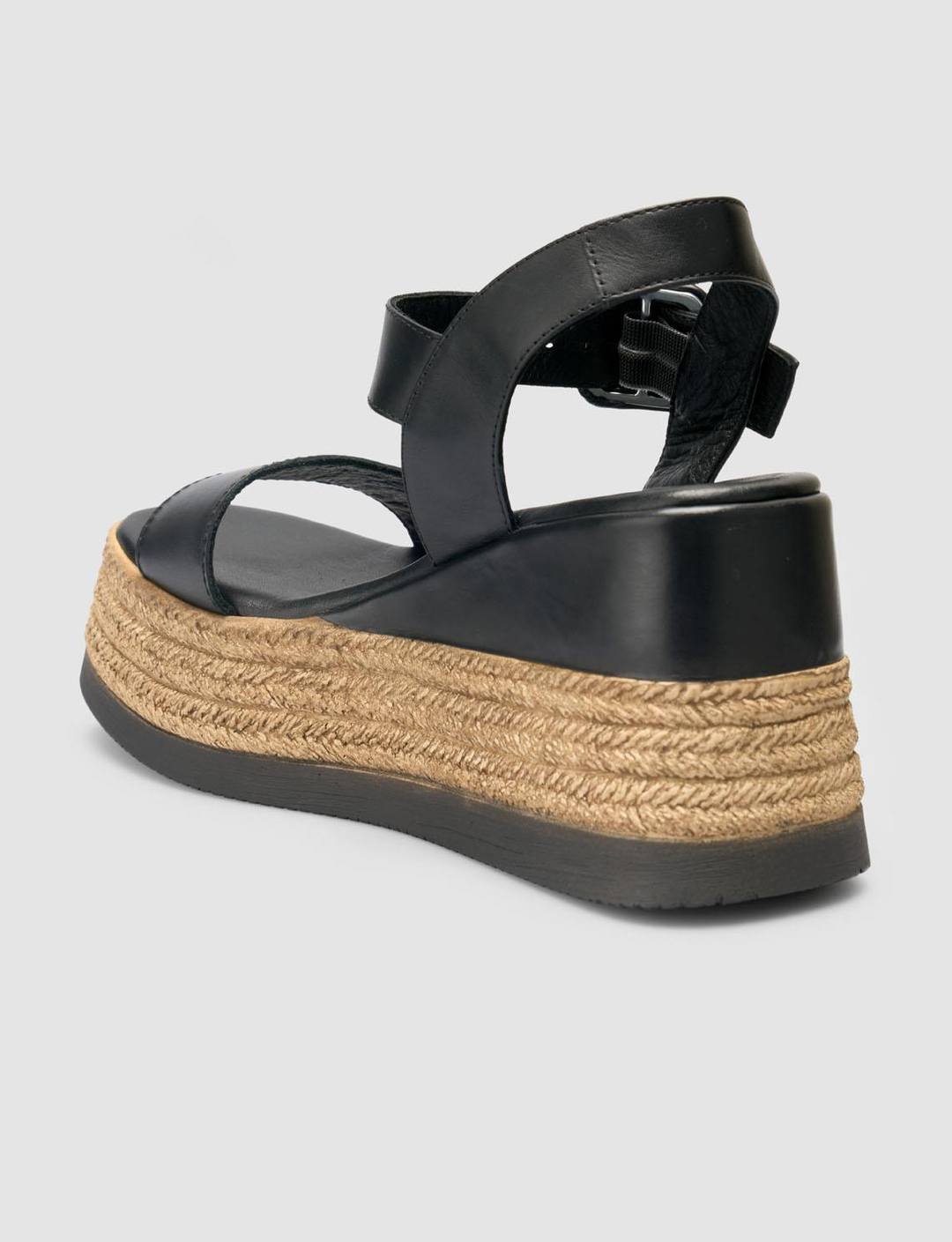 %100 Hakiki Deri Siyah Kadın Sandalet