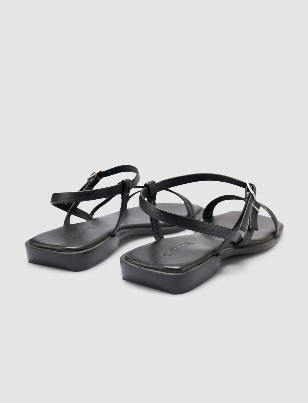 %100 Hakiki Deri Siyah Kadın Sandalet