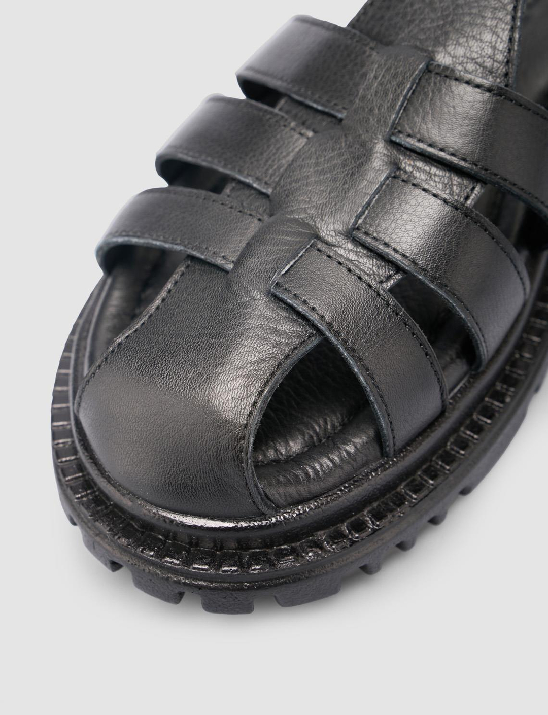 %100 Hakiki Deri Siyah Kadın Sandalet