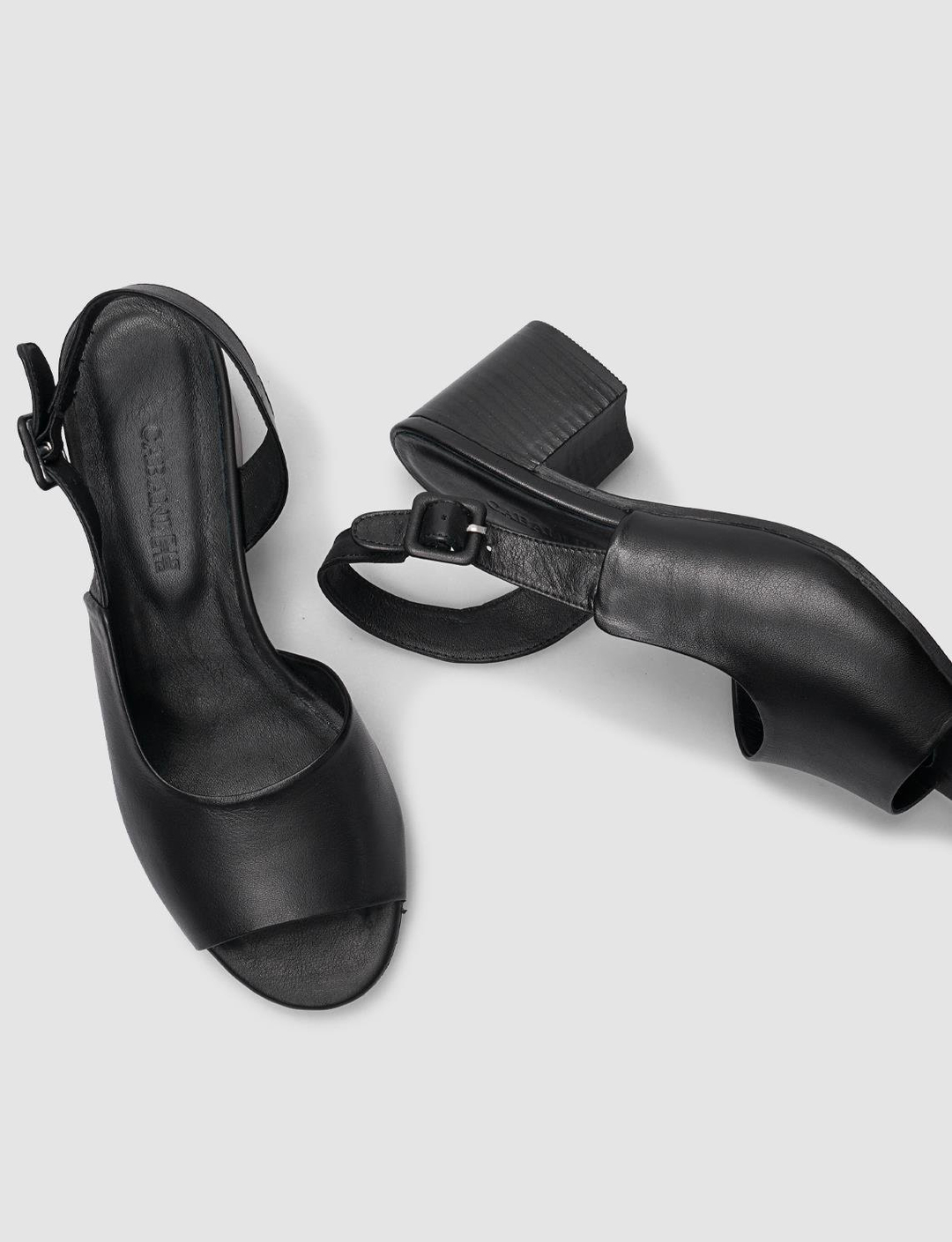 %100 Hakiki Deri Siyah Kadın Sandalet