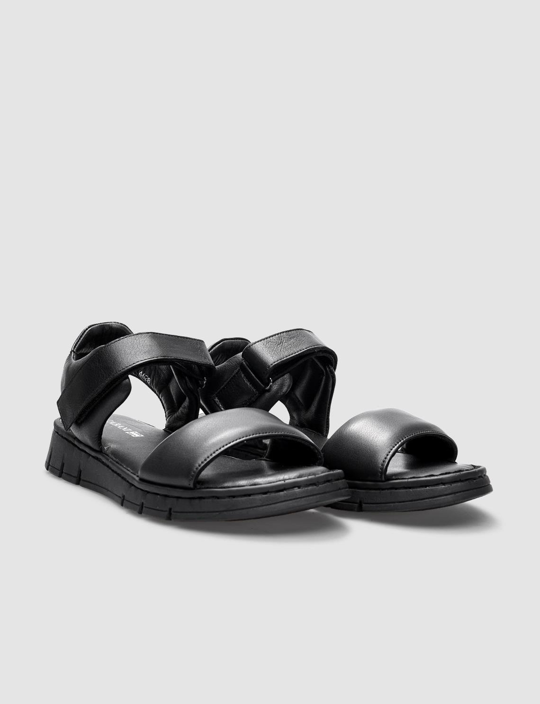 %100 Hakiki Deri Siyah Kadın Sandalet