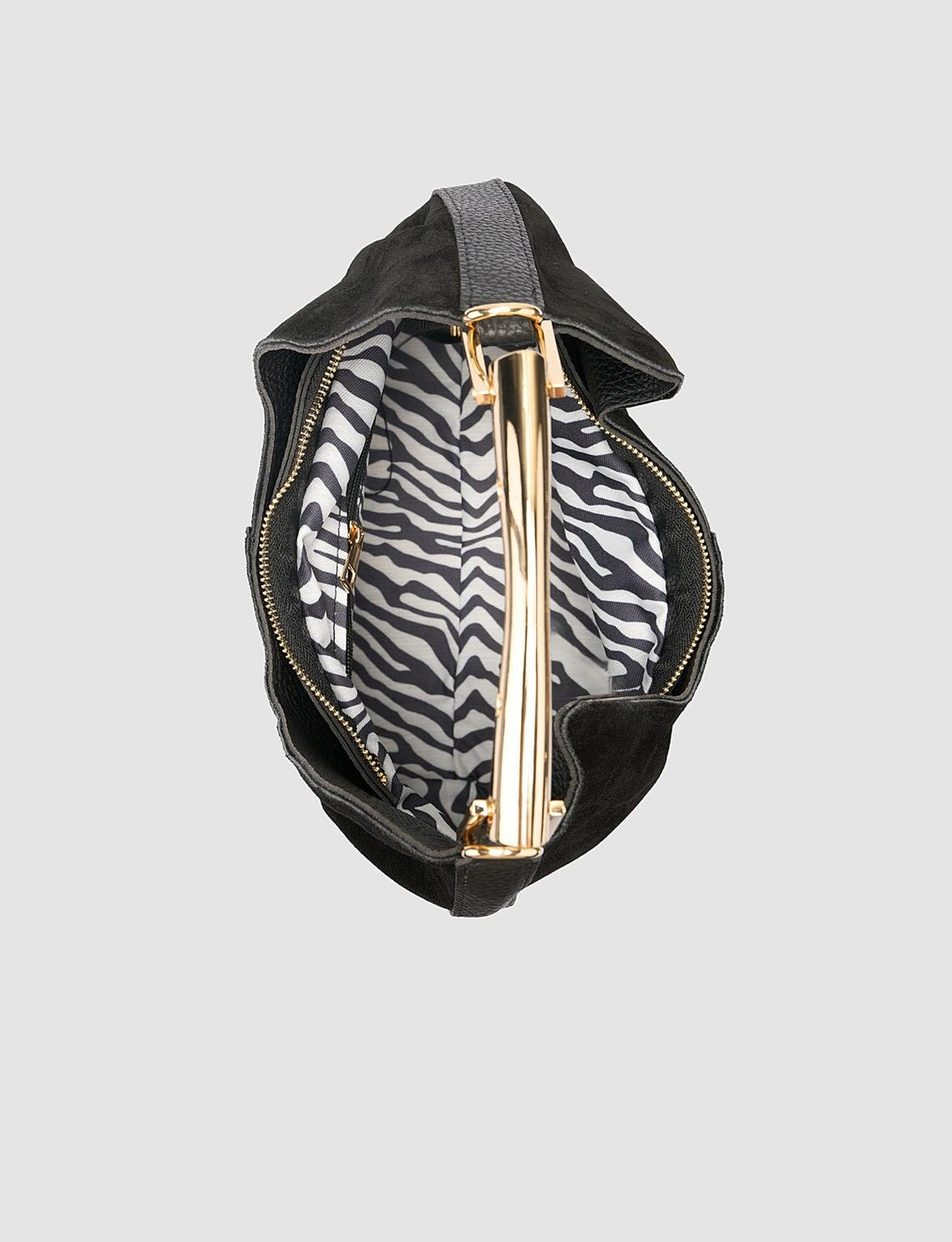 Süet Hakiki Deri Siyah Kadın Çanta