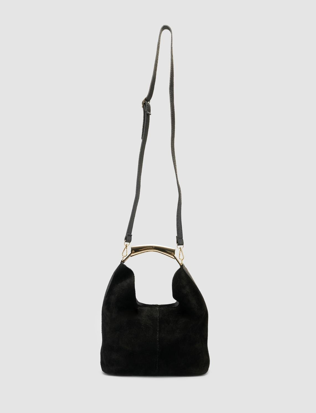 Süet Hakiki Deri Siyah Kadın Çanta