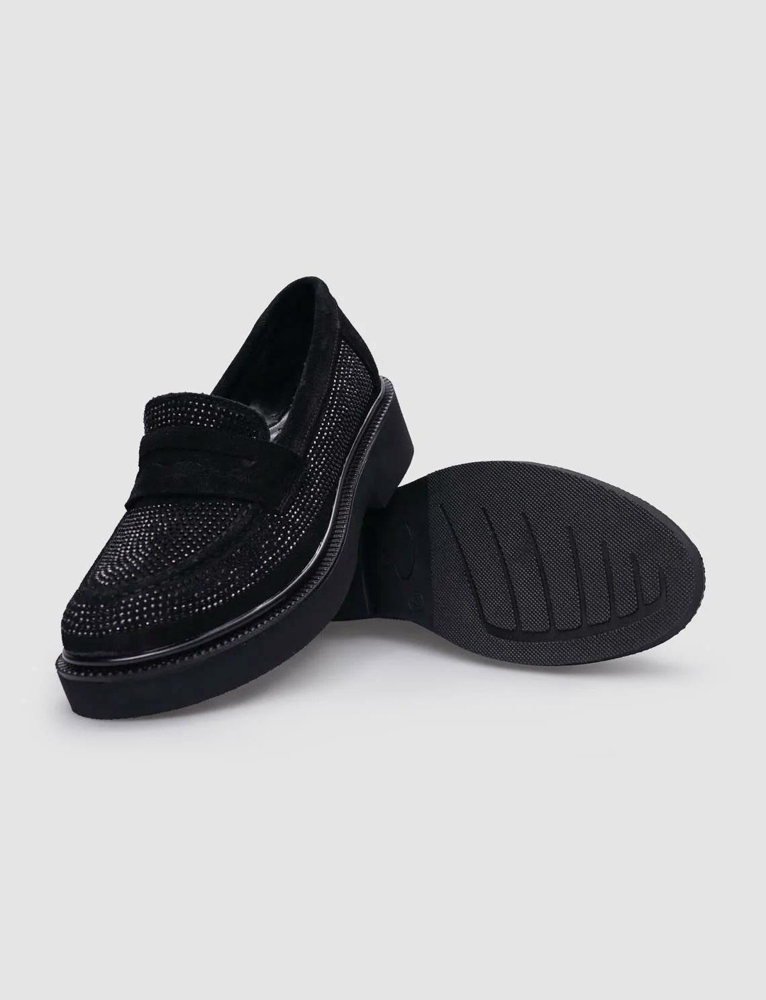 Women Suede Genuine Leather Black Shoes