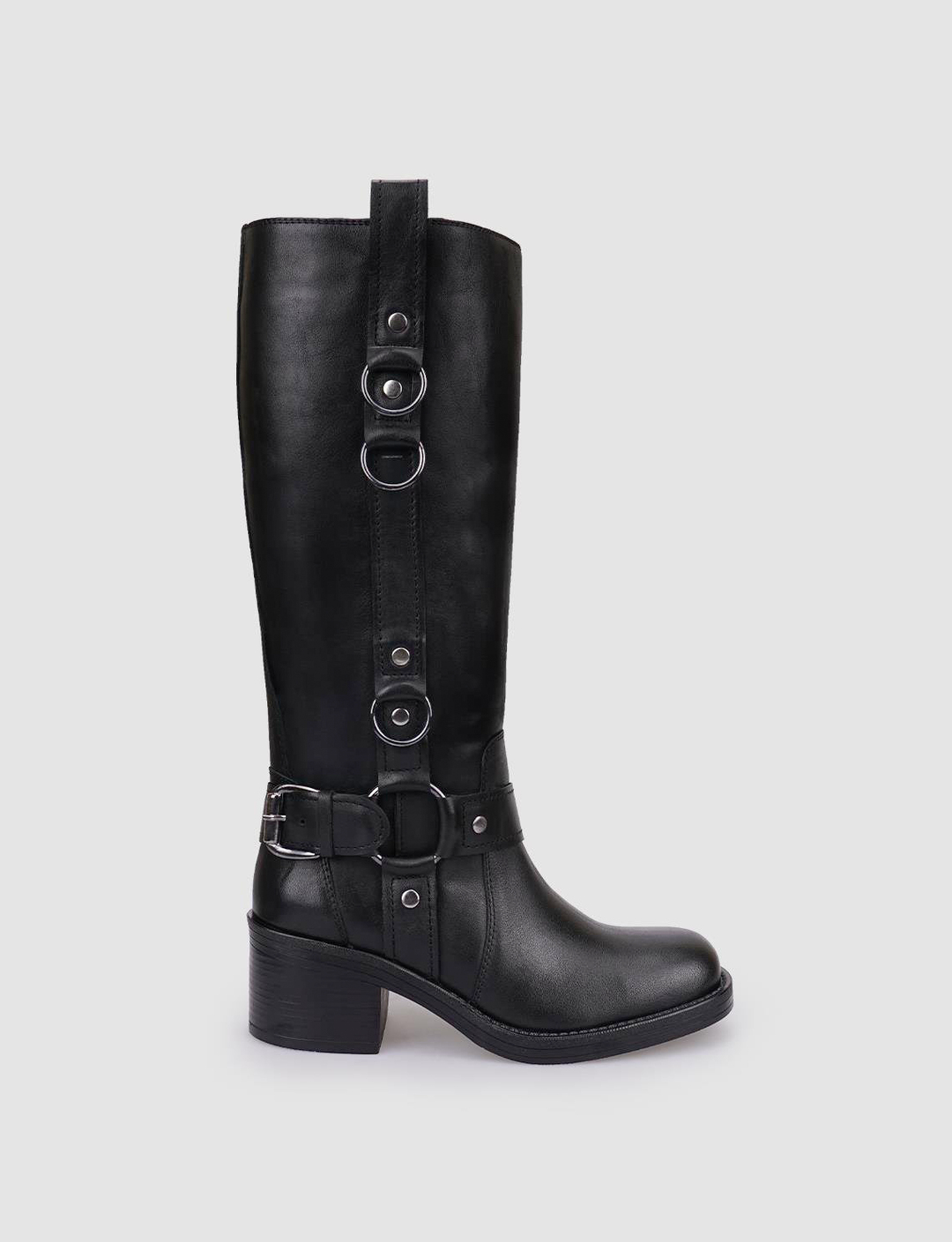 Women 100% Genuine Leather Black Boots