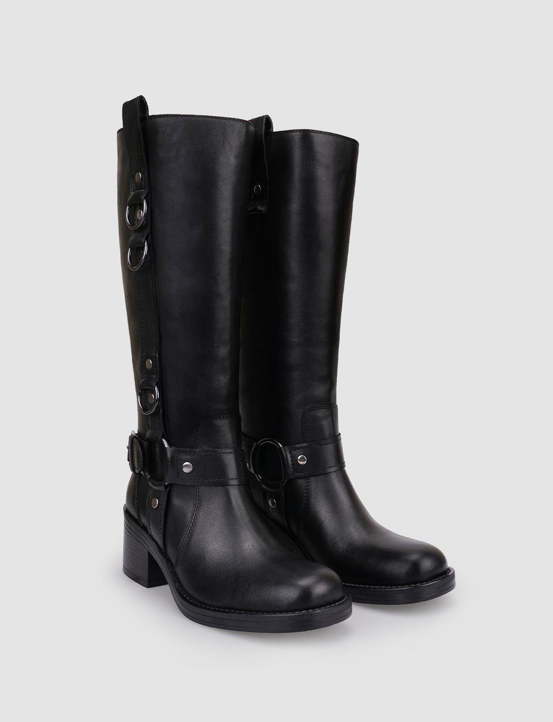 Women 100% Genuine Leather Black Boots