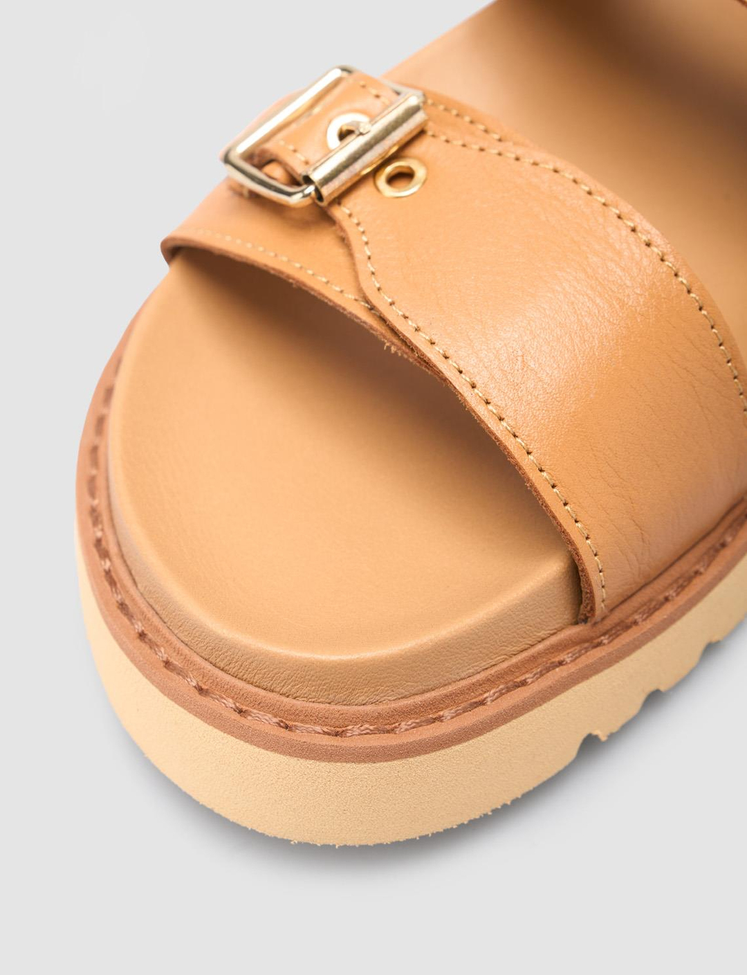 %100 Hakiki Deri Taba Kadın Sandalet