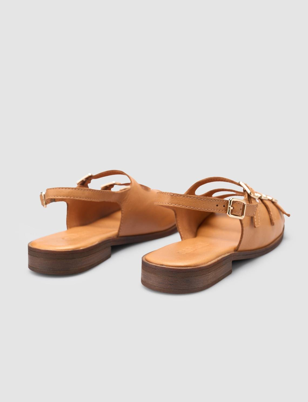 %100 Hakiki Deri Taba Kadın Sandalet