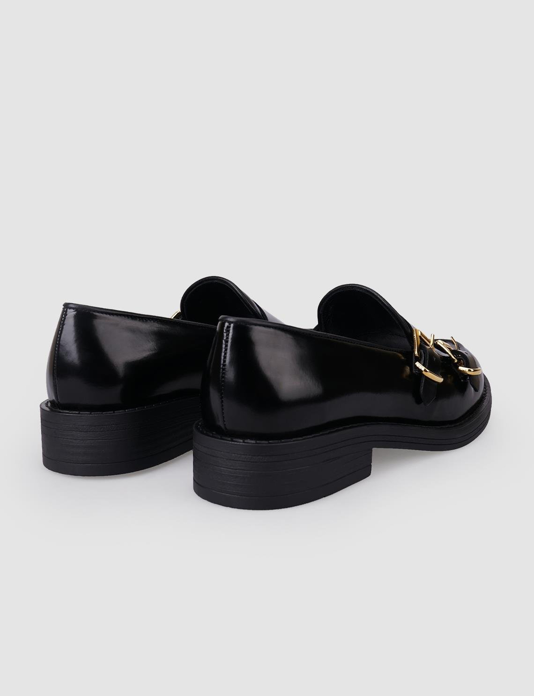 Açma Hakiki Deri Siyah Kadın Ayakkabı