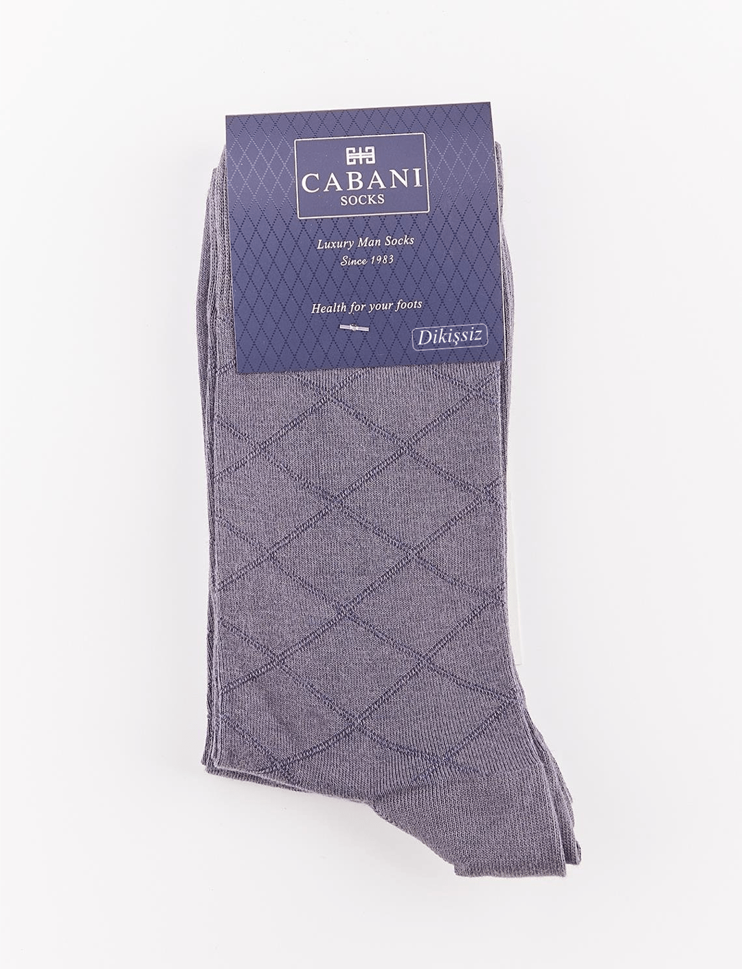 Baklava Desenli Erkek Gri 2'li Çorap