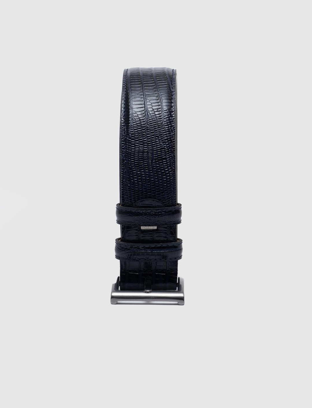 Baskılı Hakiki Deri Lacivert Erkek Kemer