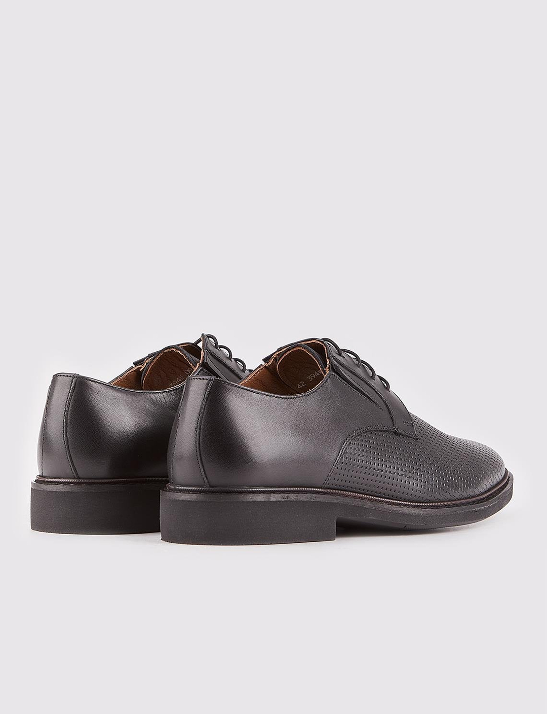 Men Black Genuine Leather Oxford Shoes
