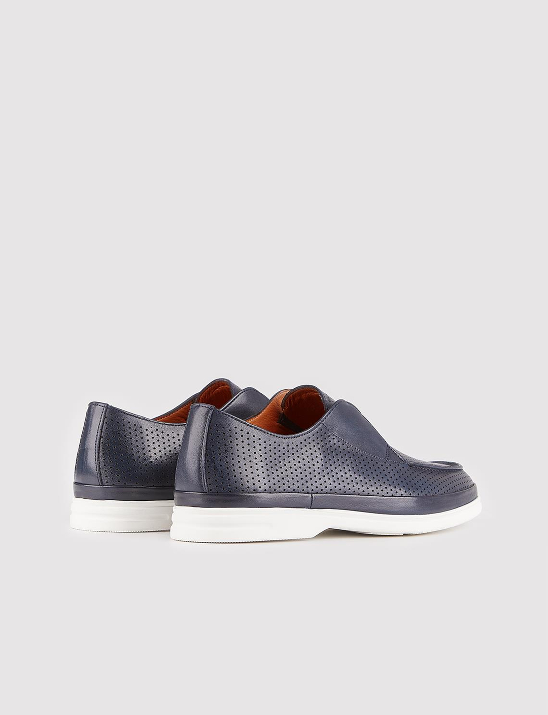 Erkek Hakiki Deri Eva Tabanlı Lacivert Günlük Ayakkabı