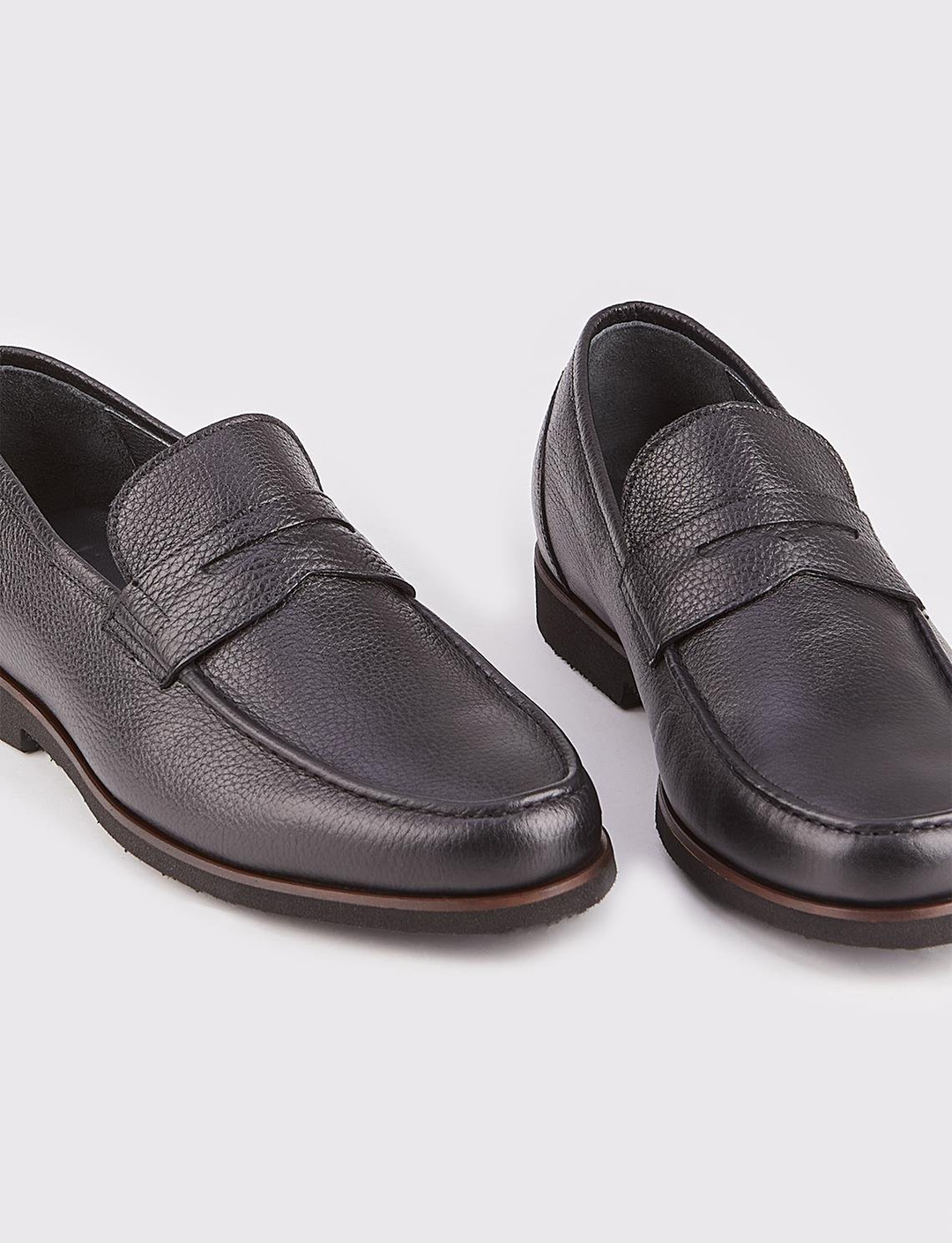 Erkek Hakiki Deri Eva Tabanlı Siyah Günlük Ayakkabı