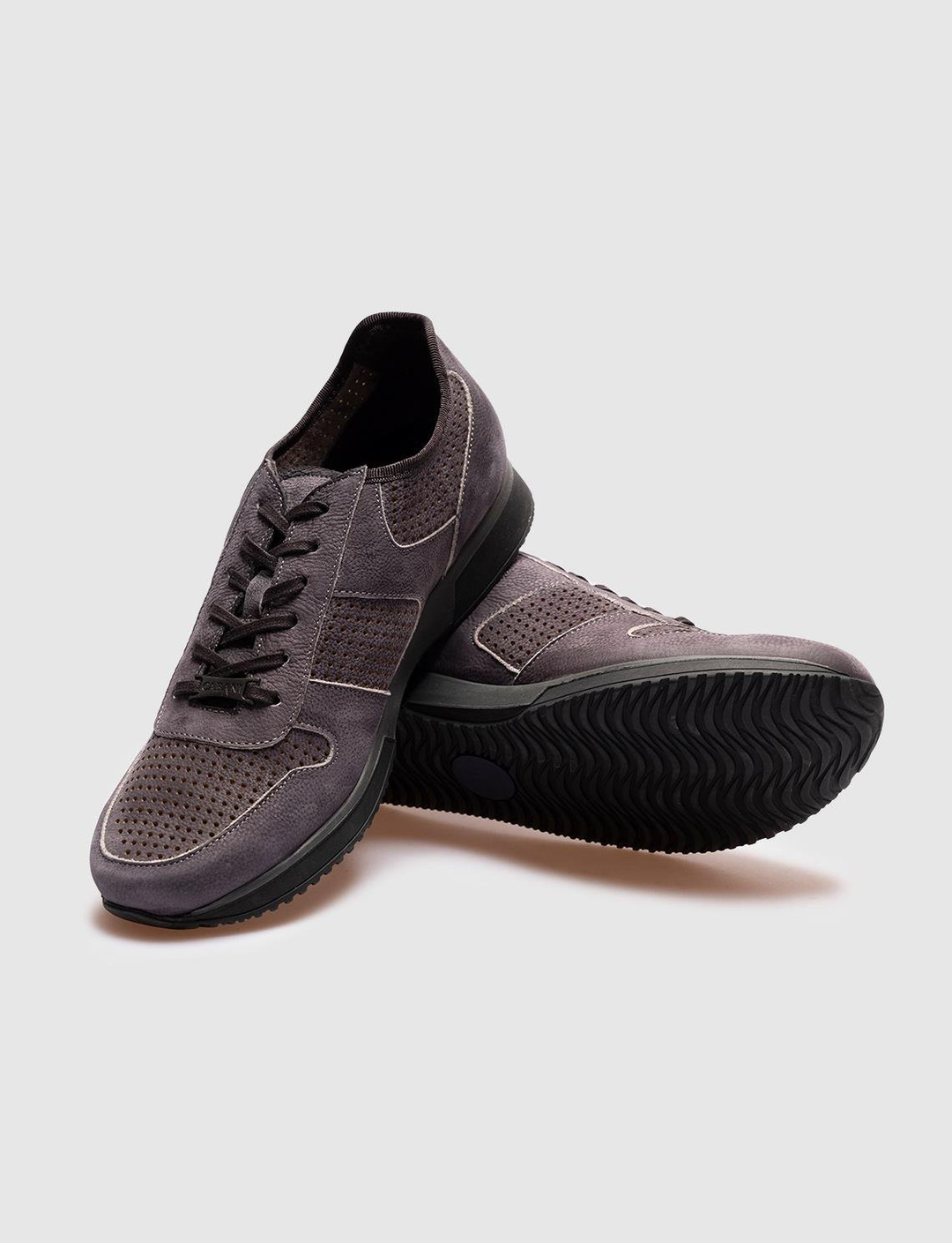 Men Gray Genuine Leather Nubuck Lace Up Daily Shoes