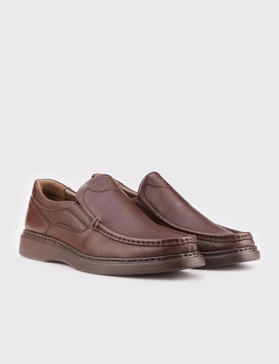 Erkek Hakiki Deri Günlük Kahverengi Ayakkabı