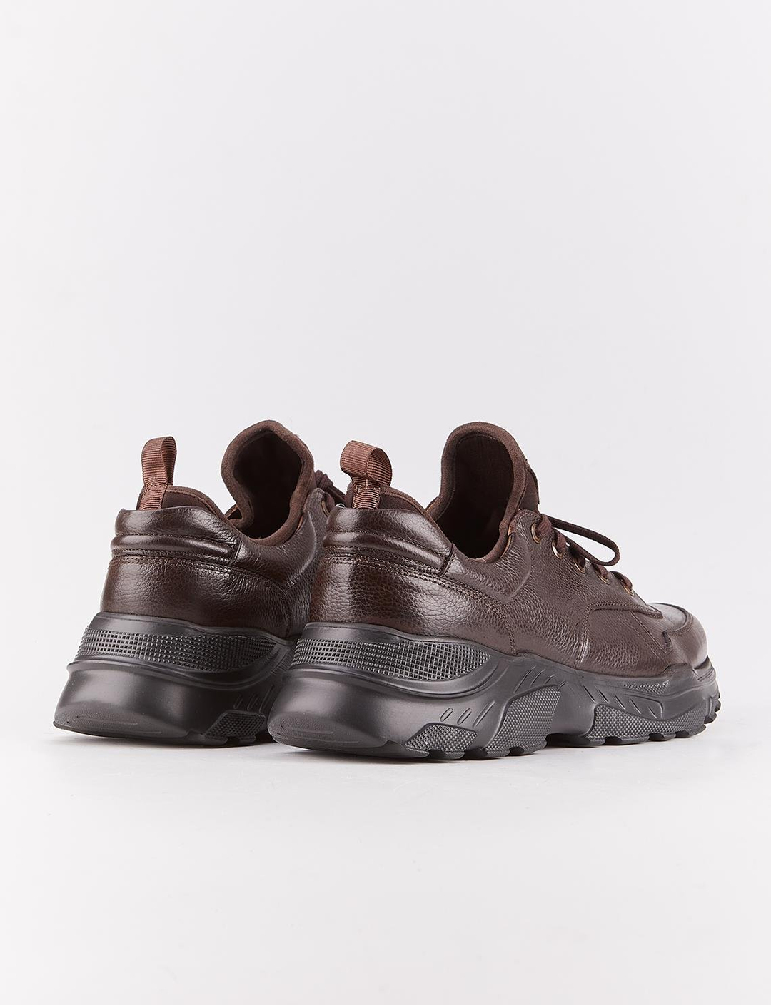 Erkek Hakiki Deri Kahverengi Bağcıklı Spor Ayakkabı