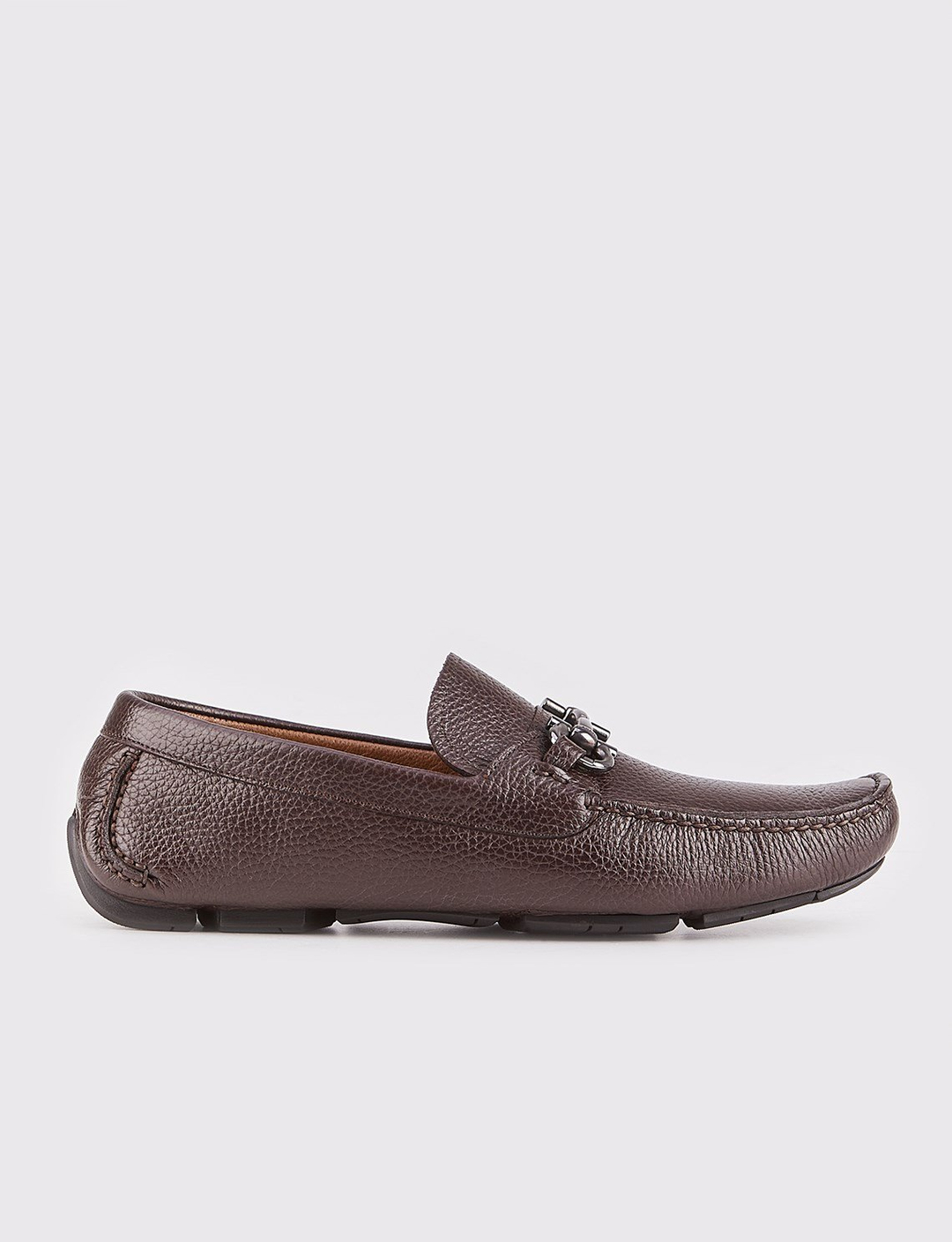 Men Brown Genuine Leather Bit Loafers