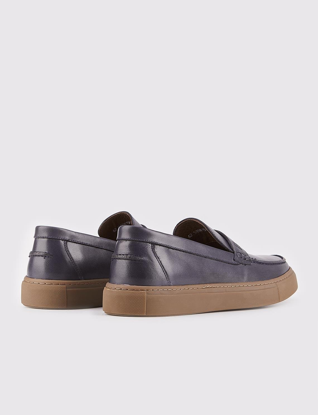 Erkek Hakiki Deri Lacivert Loafer Ayakkabı