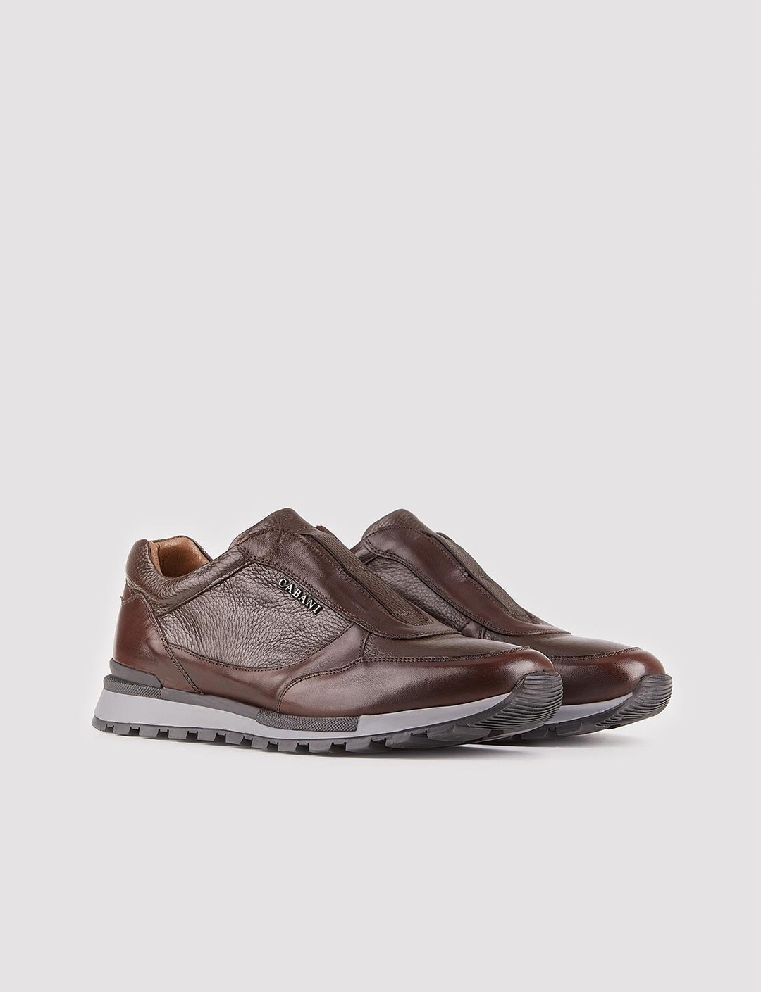 Erkek Hakiki Deri Light Kauçuk Taban Kahverengi Spor Ayakkabı