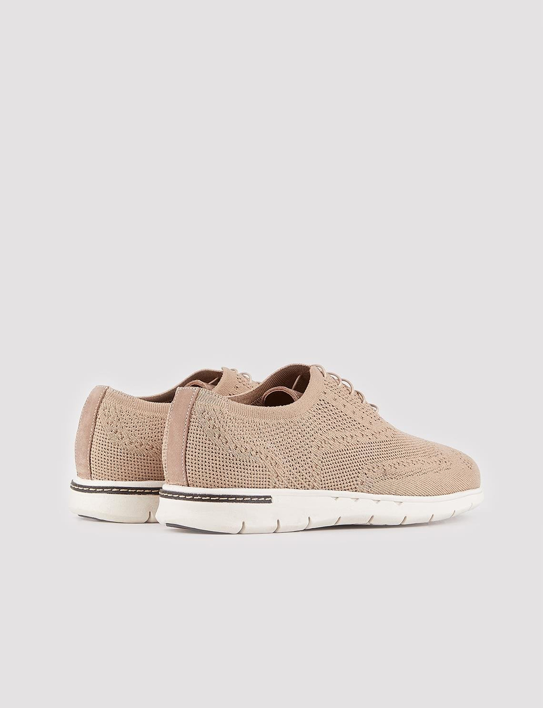 Erkek Triko Bej Bağcıklı Günlük Ayakkabı