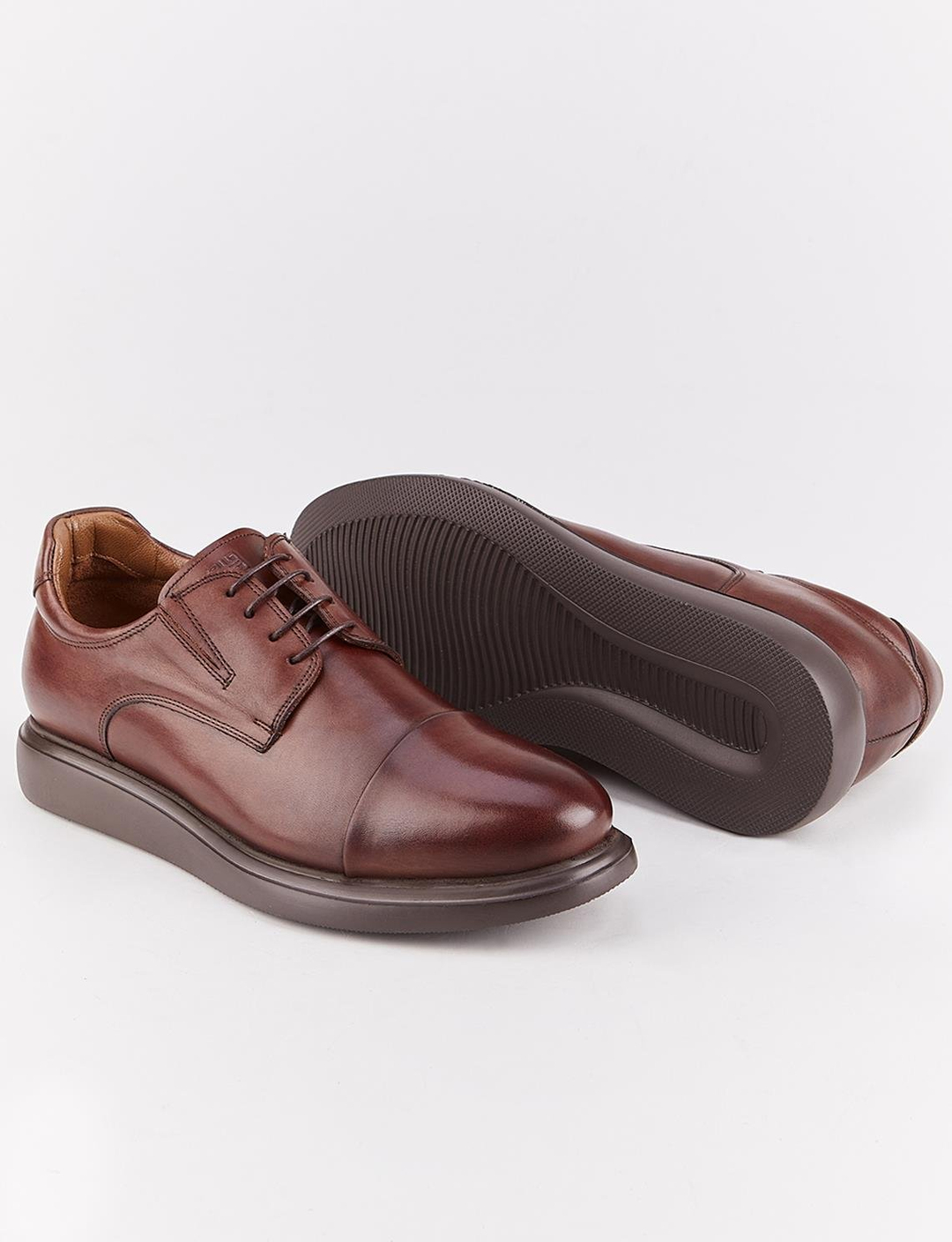 Eva Tabanlı Erkek Hakiki Deri Kahverengi Bağcıklı Günlük Ayakkabı