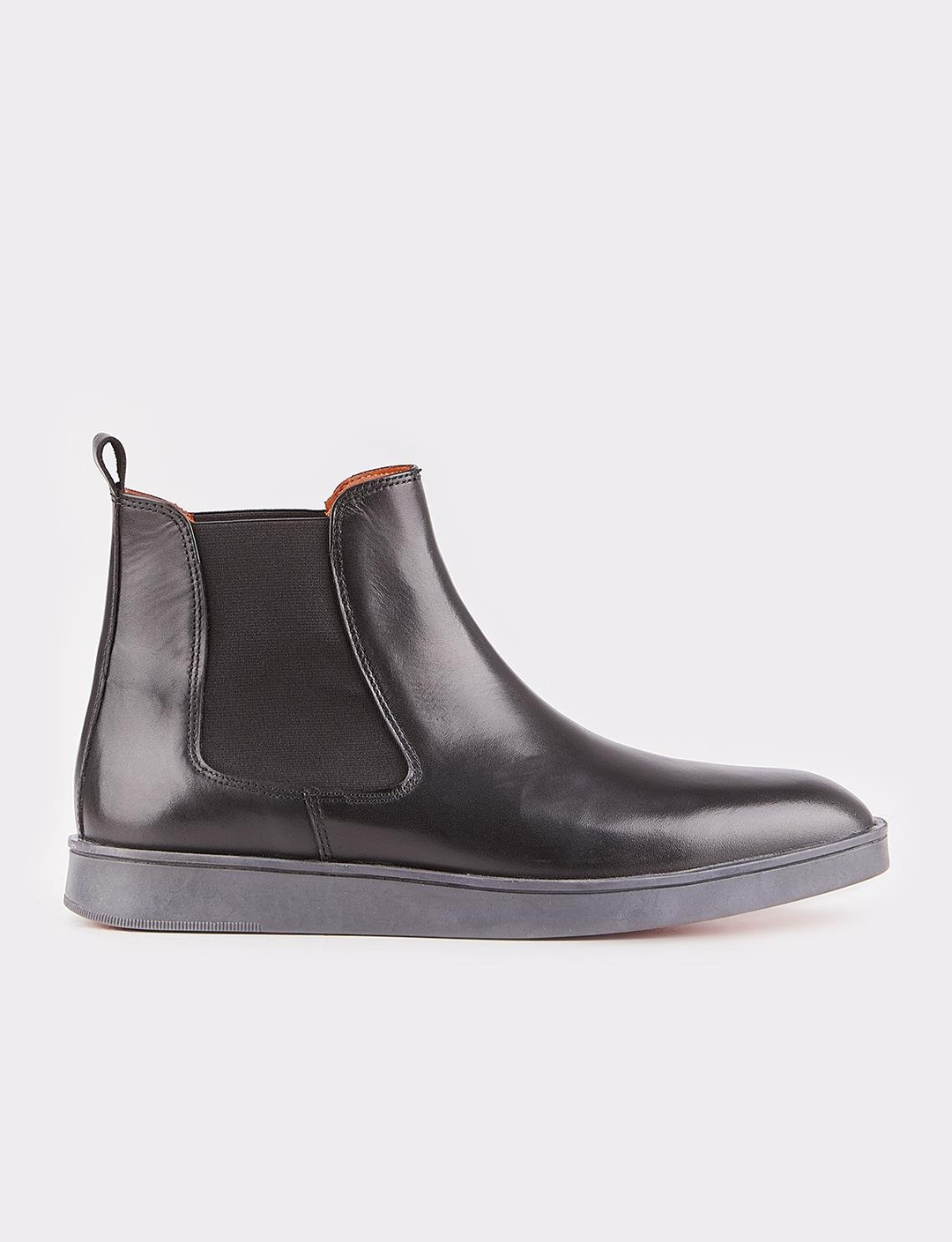 Eva Tabanlı Hakiki Deri Siyah Erkek Günlük Bot