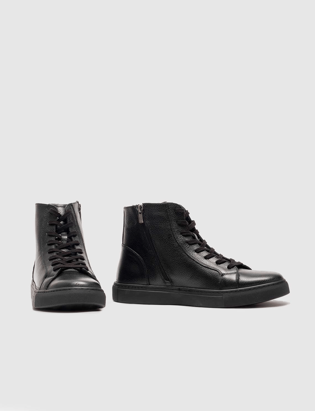 Fermuarlı Hakiki Deri Siyah Bağcıklı Erkek Günlük Bot