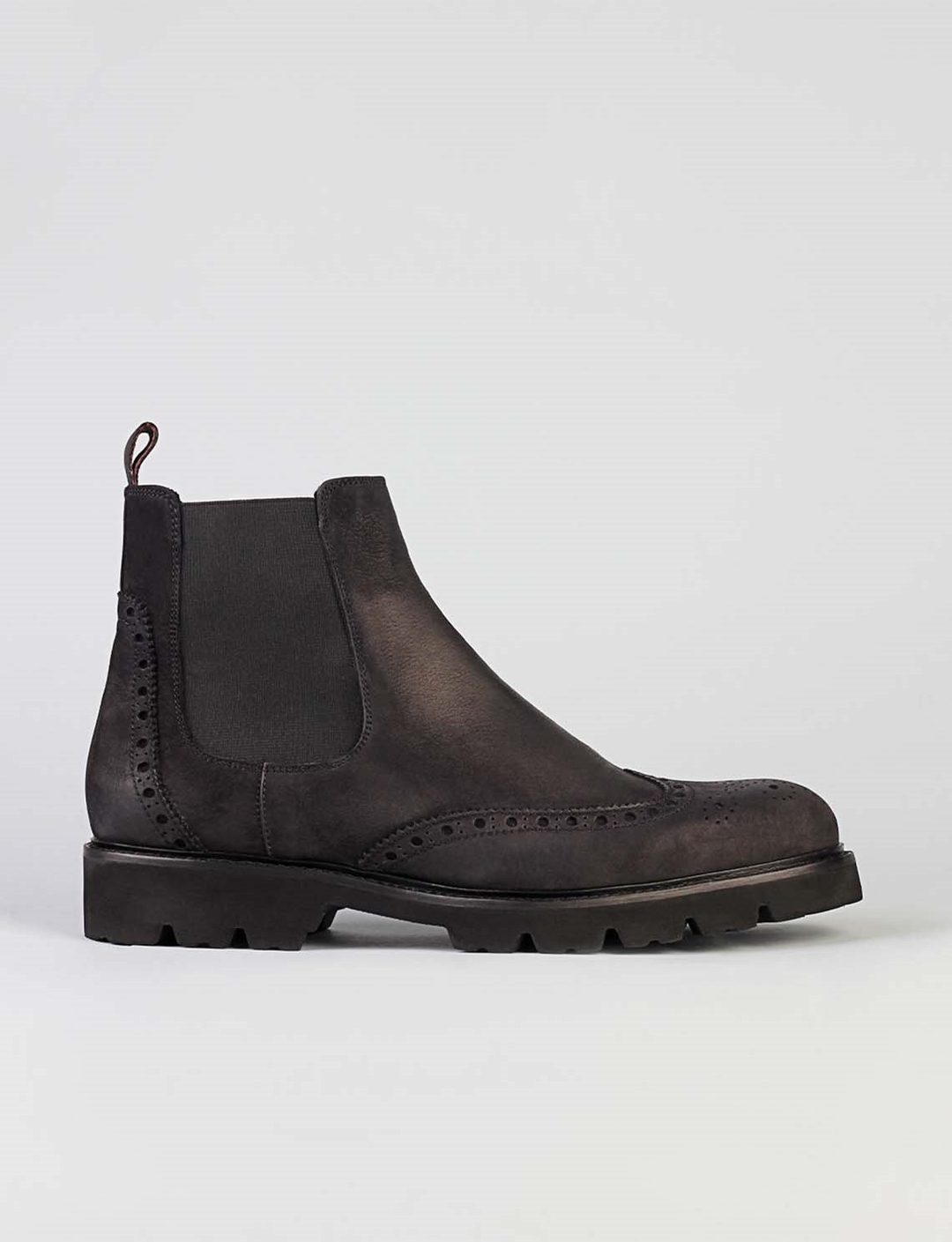 Genuine Leather Black Nubuck Men Daily Boots