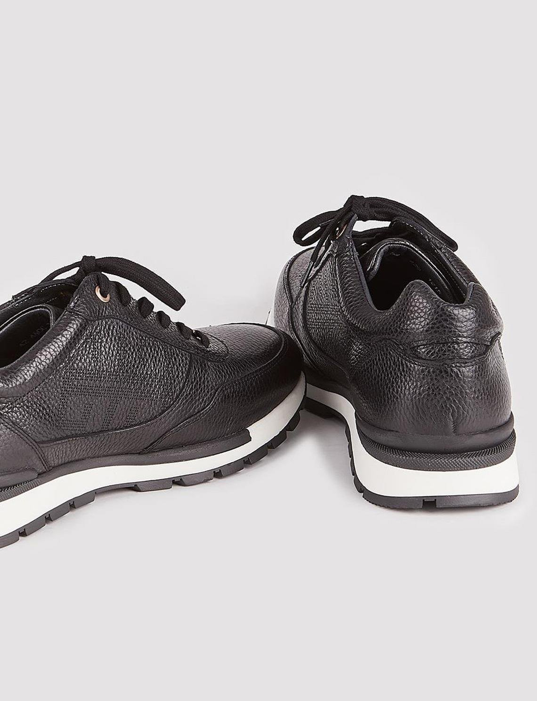 Gerçek Deri Siyah Bağcıklı Erkek Spor Ayakkabı