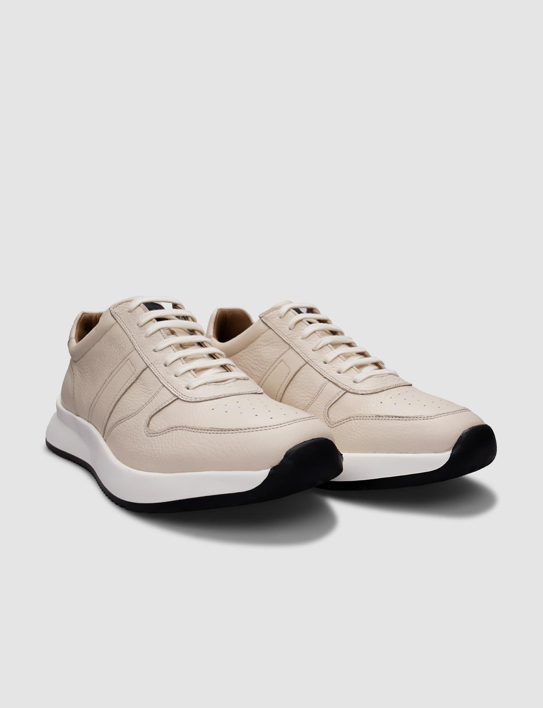 Hakiki Deri Bej Bağcıklı Erkek Spor Ayakkabı