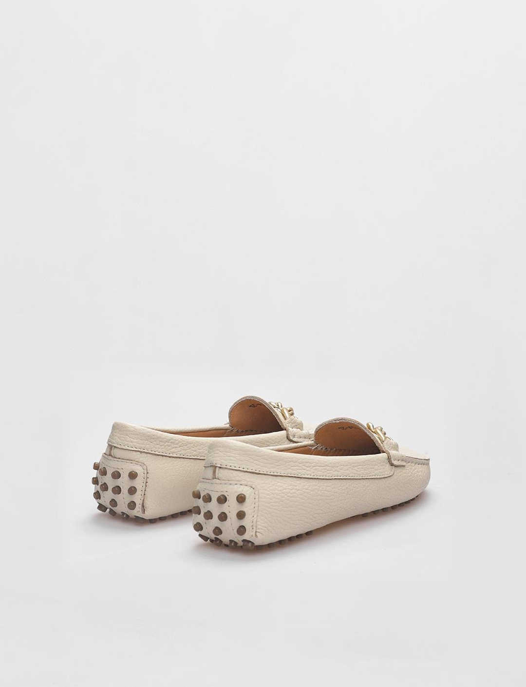 Hakiki Deri Bej Loafer Kadın Ayakkabı