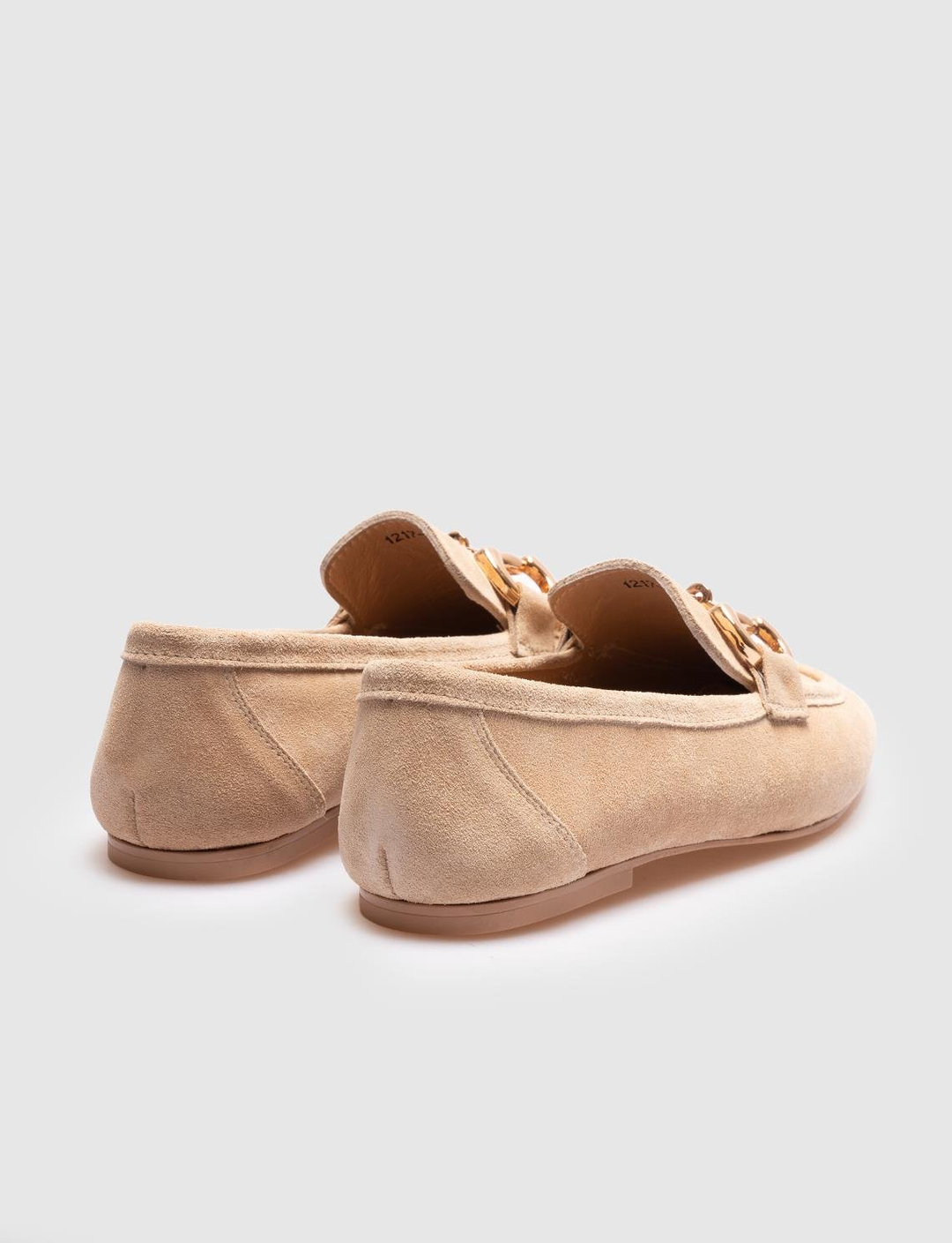 Hakiki Deri Bej Süet Kadın Loafer