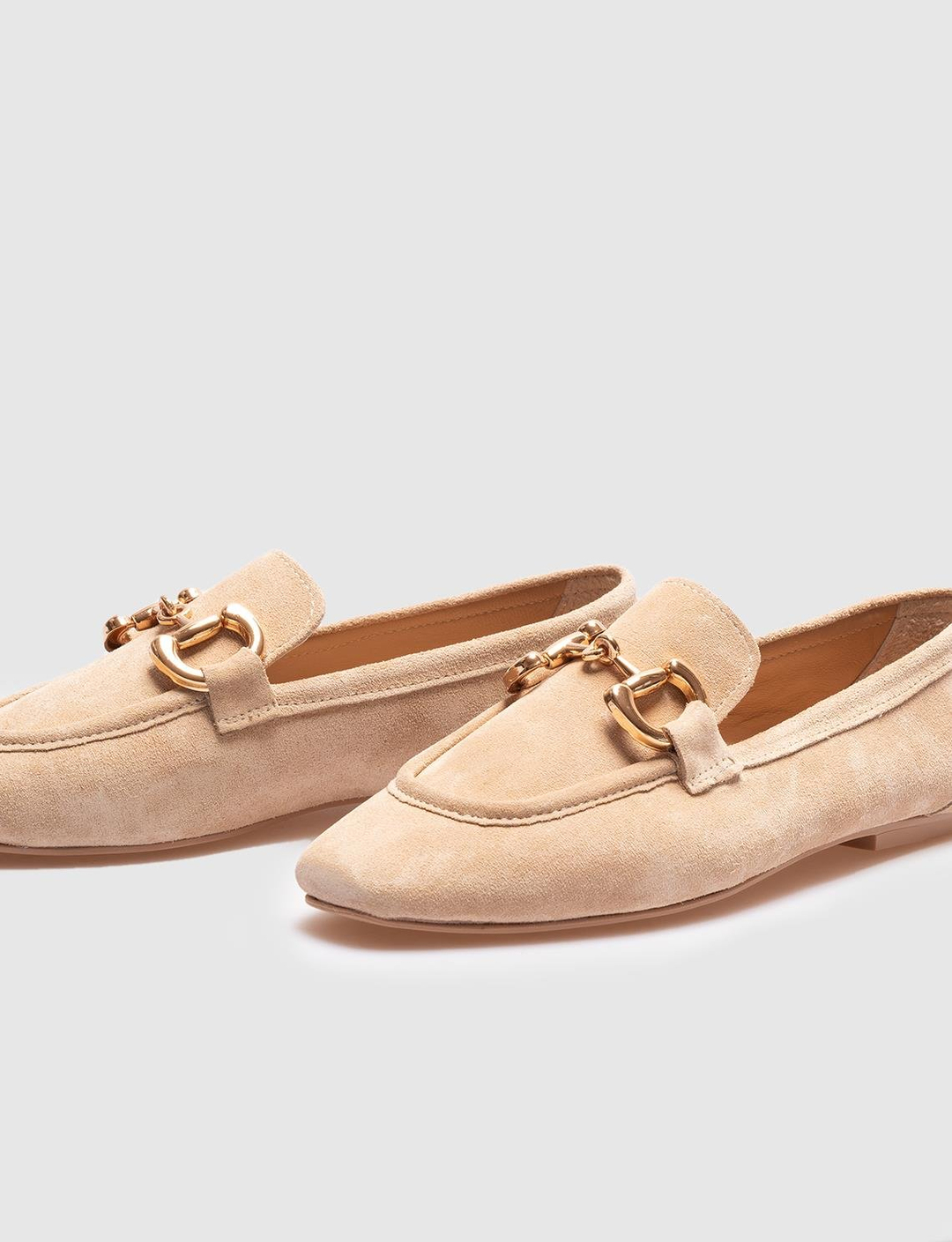 Hakiki Deri Bej Süet Kadın Loafer