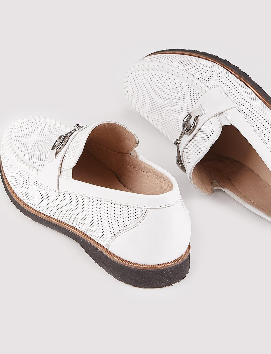 Hakiki Deri Beyaz Erkek Eva Taban Günlük Ayakkabı