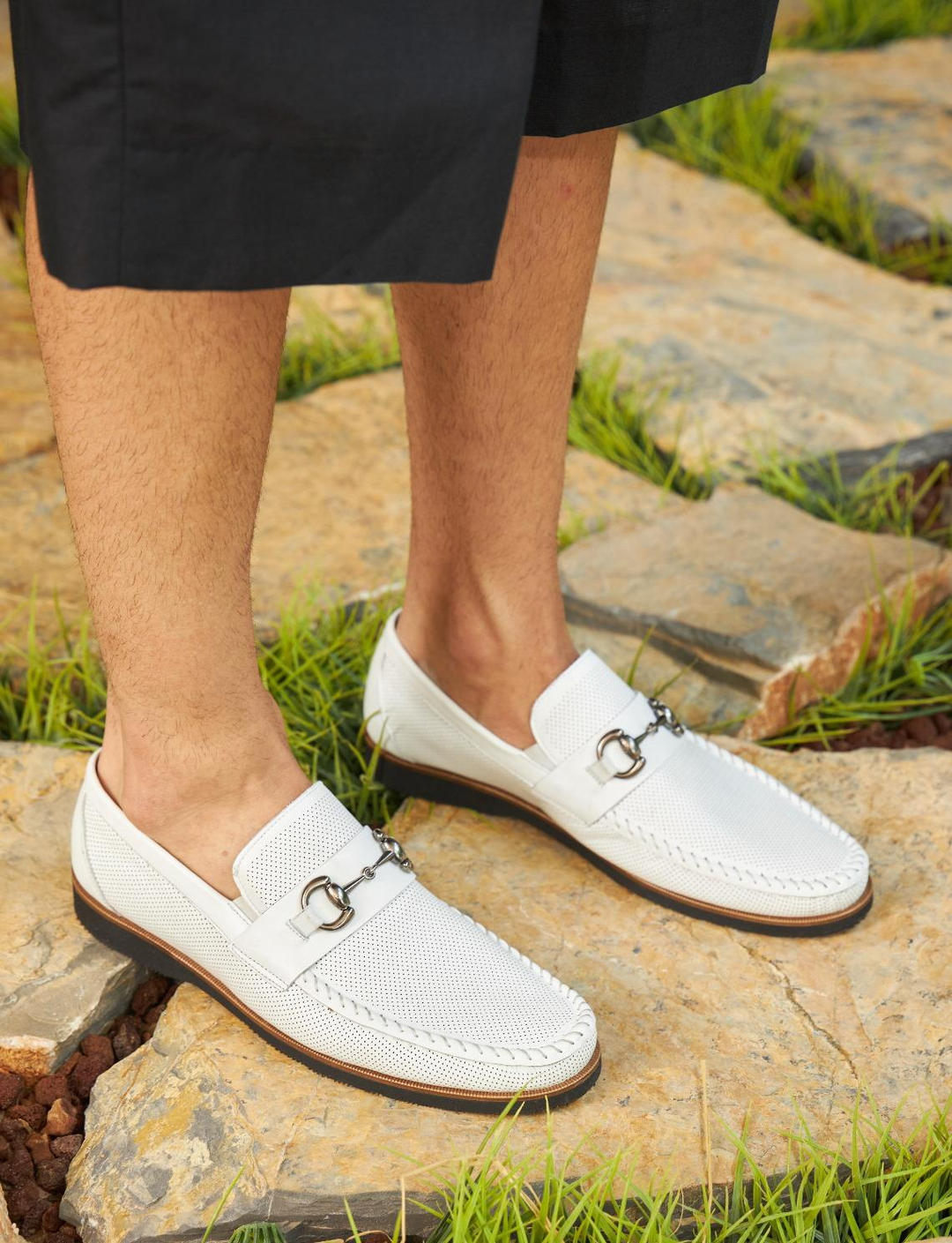 Hakiki Deri Beyaz Erkek Eva Taban Günlük Ayakkabı