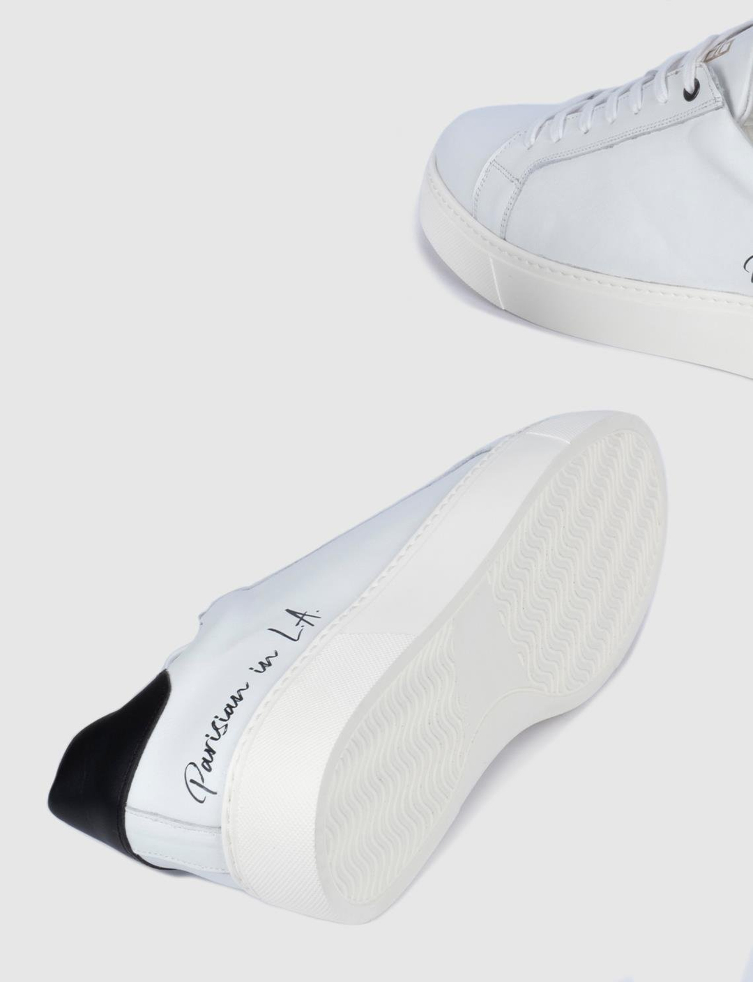 Hakiki Deri Beyaz-Siyah Bağcıklı Erkek Spor Ayakkabı