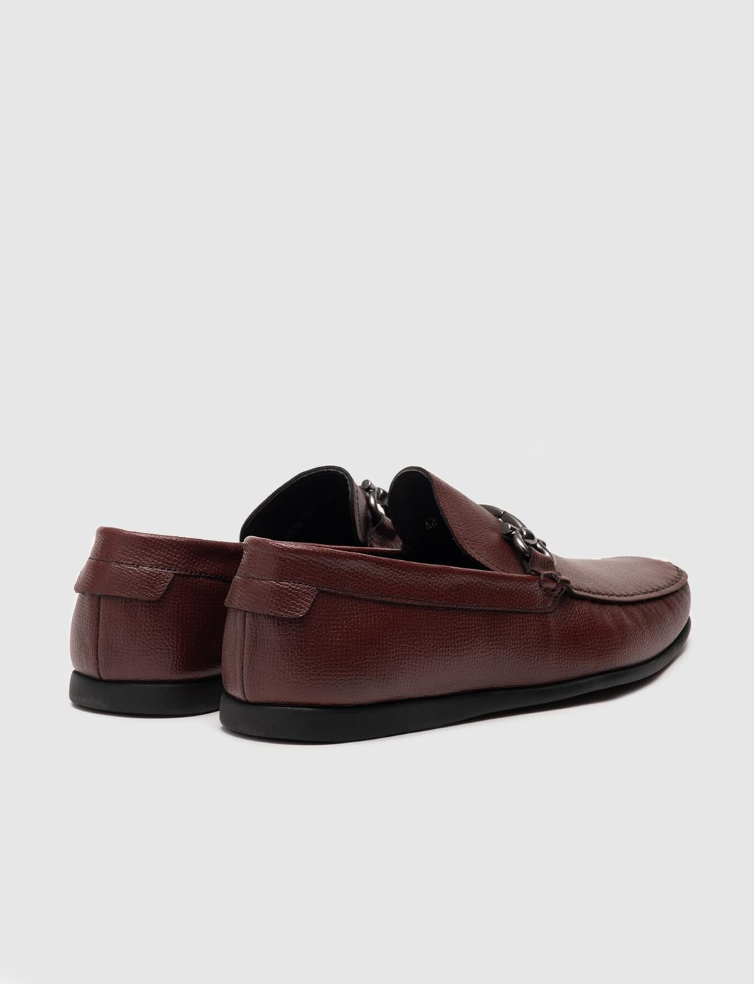 Hakiki Deri Bordo Erkek Loafer