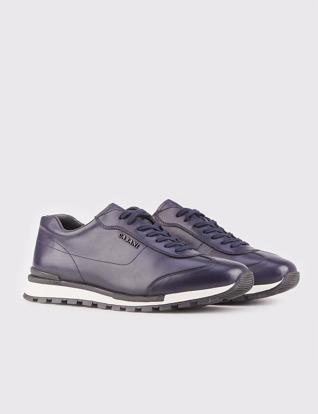 Hakiki Deri Erkek Lacivert Bağcıklı Spor Ayakkabı