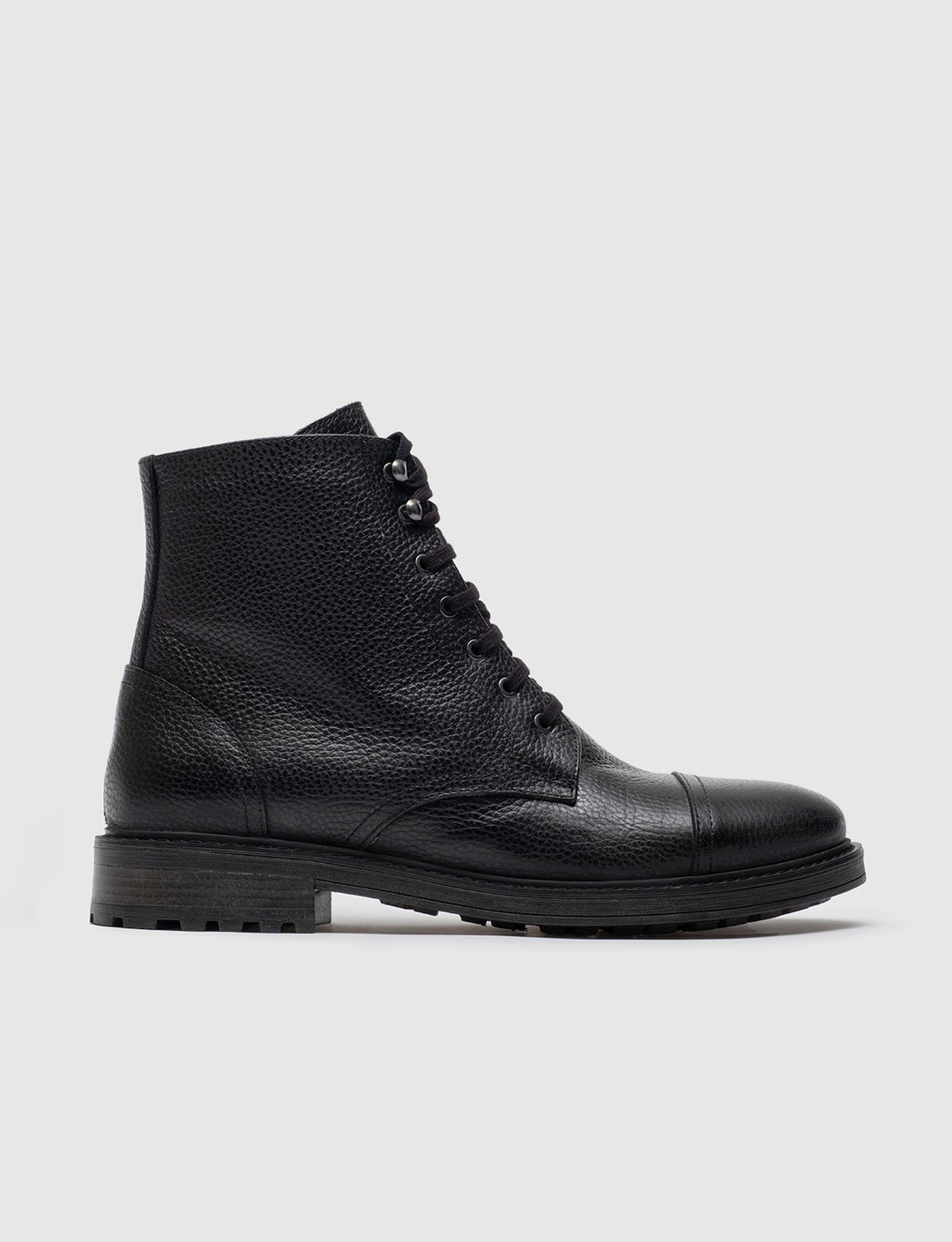 Hakiki Deri Erkek Siyah Bağcıklı Fermuarlı Günlük Bot
