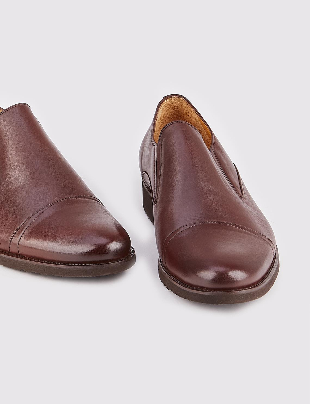 Hakiki Deri Eva Tabanlı Kahverengi Erkek Klasik Ayakkabı