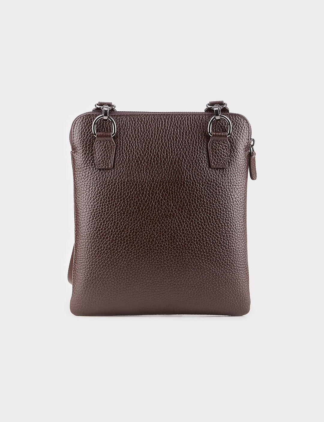 Hakiki Deri Fermuarlı Kahverengi Erkek Postacı Çanta